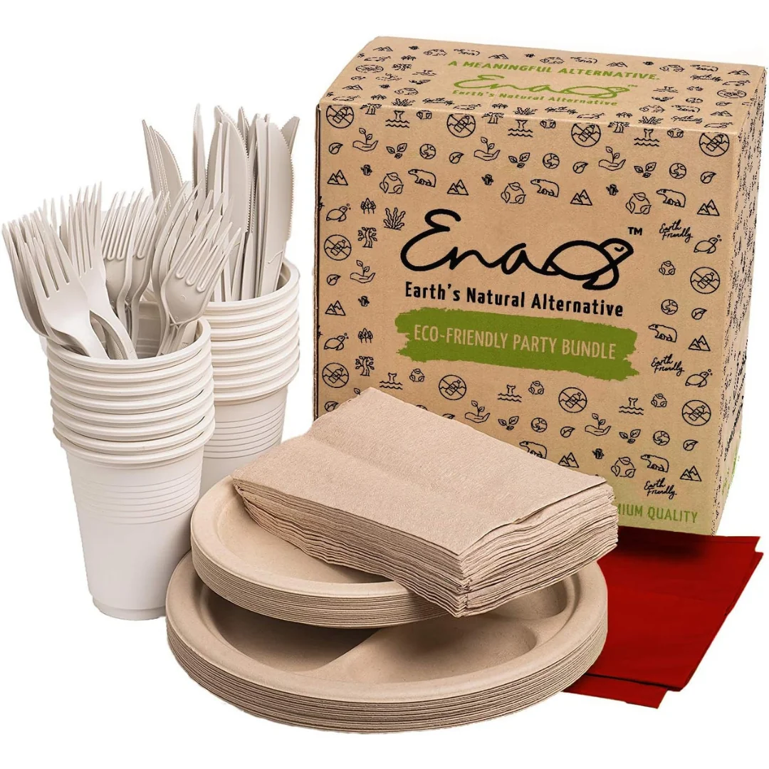 Dinnerware Set Compostable Paper Plates, Napkins, Biodegradable Utensils, Red Tablecloths Dinnerware Set Compostable Paper Plates, Napkins, Biodegradable Utensils, Red Tablecloths