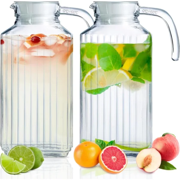 Glass Pitcher with Lid