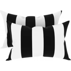 Pack of Decorative Outdoor Solid Waterproof Striped Throw Pillow