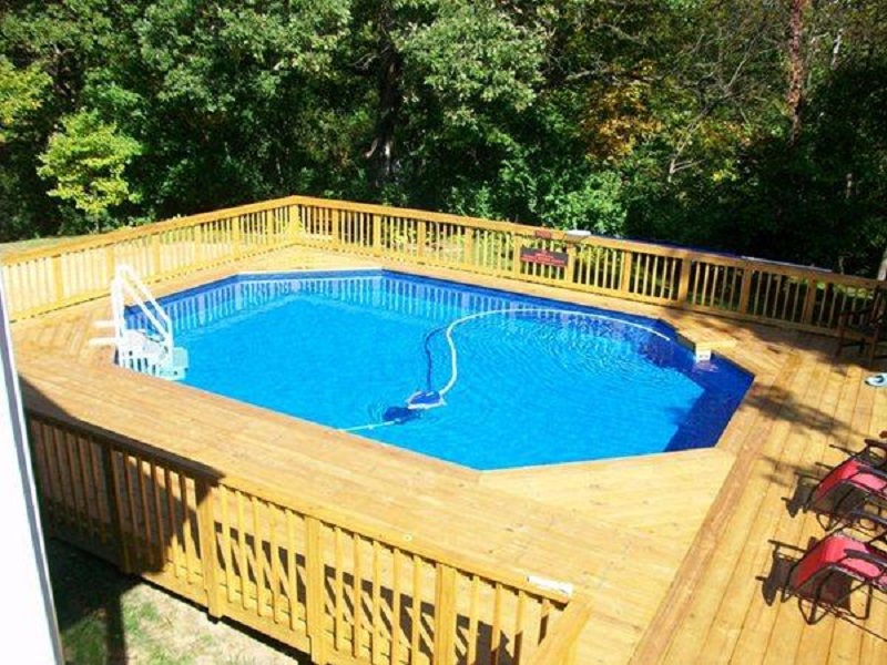 wrap around pool with deck