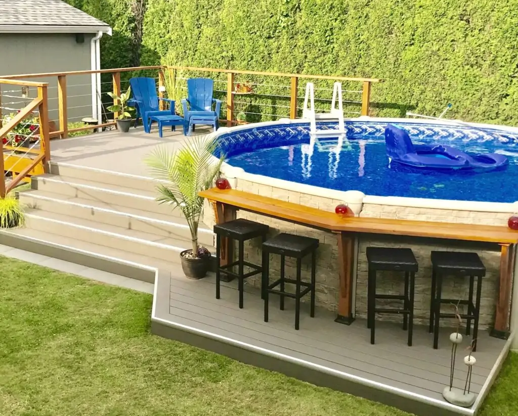 above ground pools with deck ideas