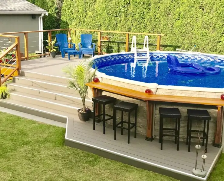 above ground pools with deck ideas
