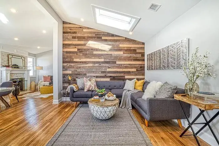 wood accent wall for living room