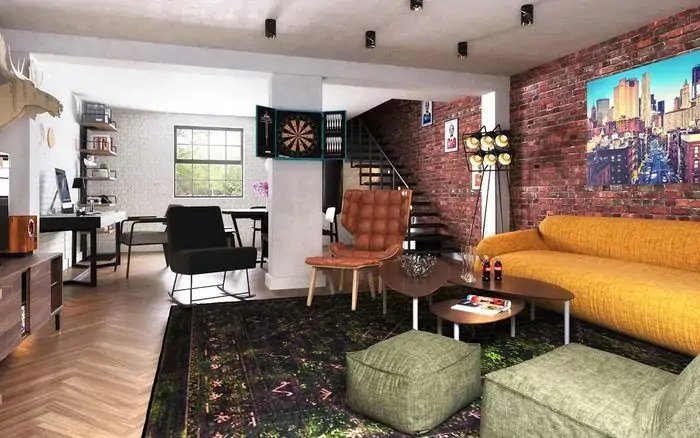 accent wall idea for living room with bricks
