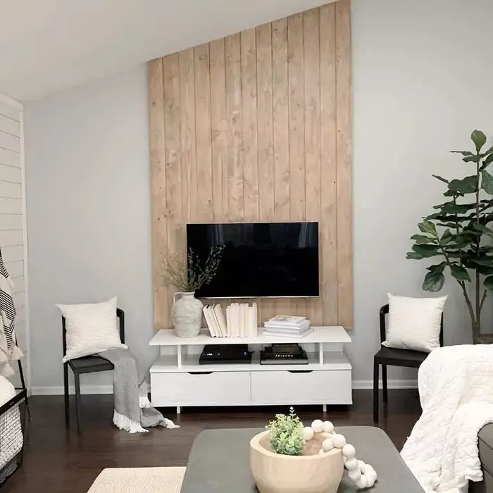 scandinavian accent wall with tv for living room