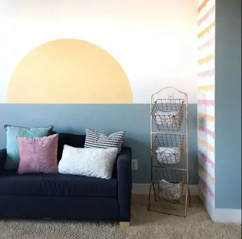 simple mural for sunny accent wall design