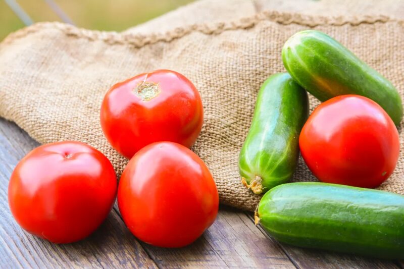 tomato and cucumber