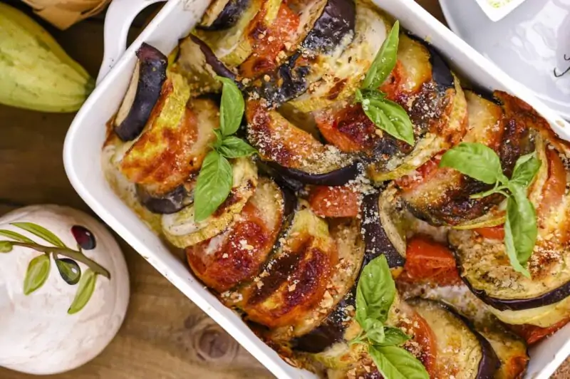 Eggplant Parmesan Traditional Italian Food Bake