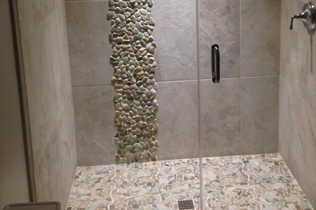 Stellar wet room design with stone