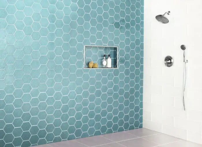 Designing a washroom floor with hexagon shaped tiles