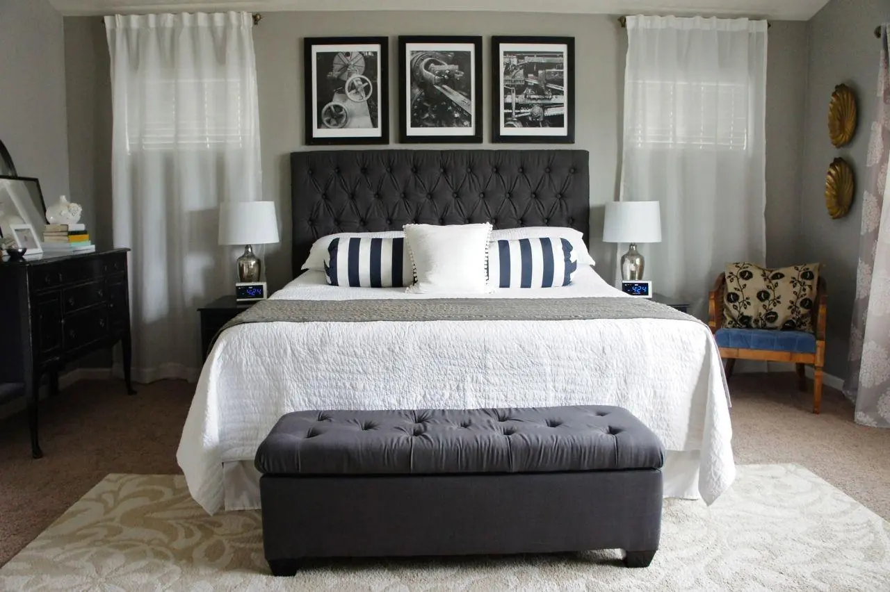 Grey and White bedroom