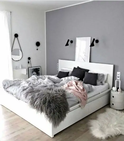 Gray and White bedroom
