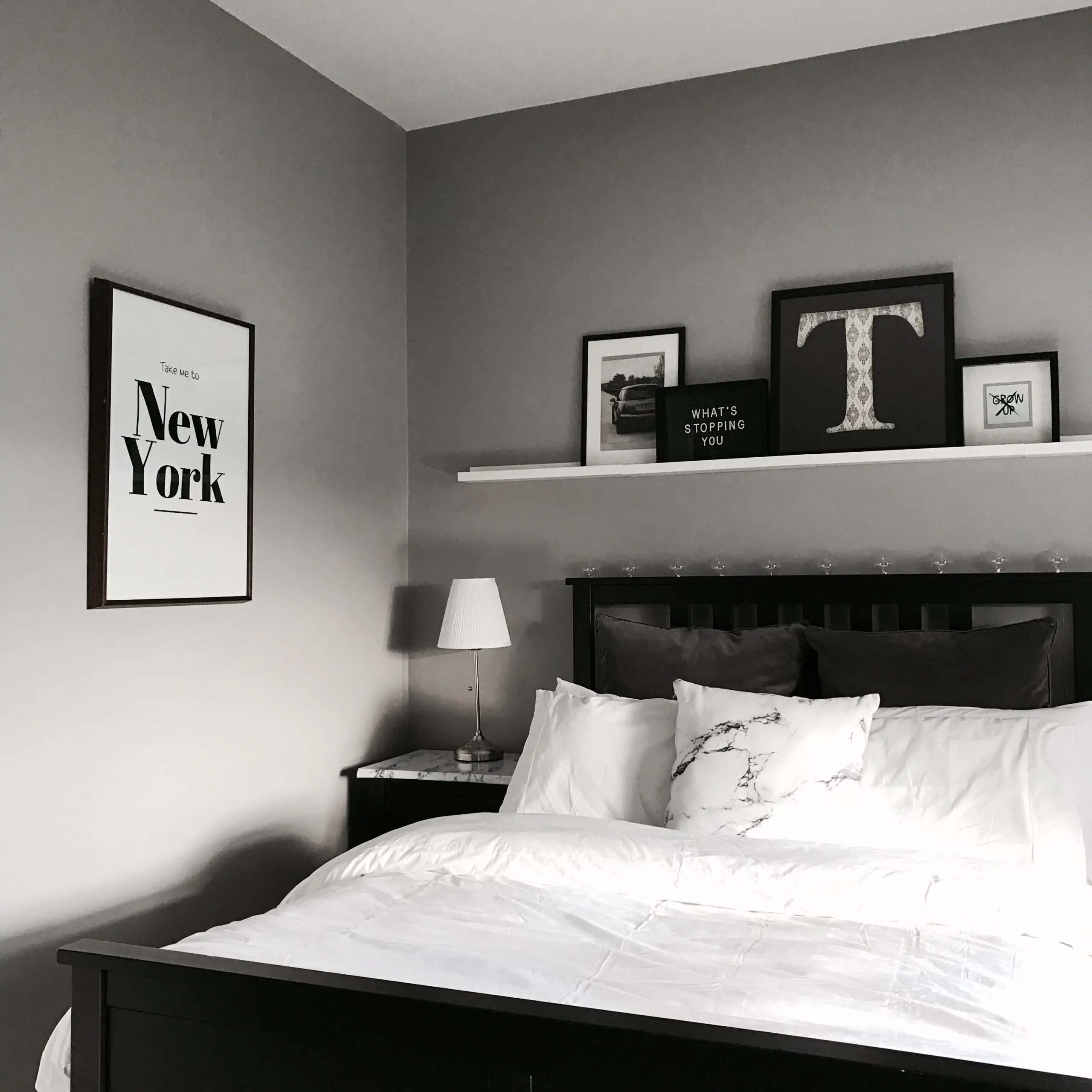 Grey and Black bedroom