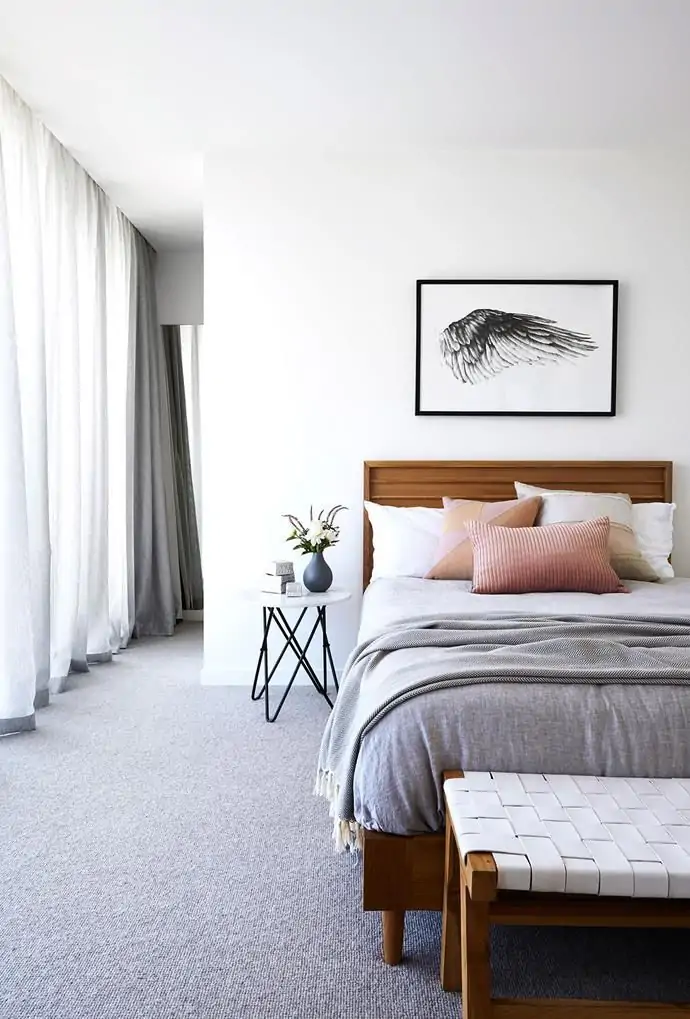 Grey carpet in a bedroom