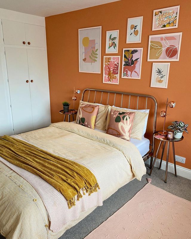 boho bedroom ideas burnt orange