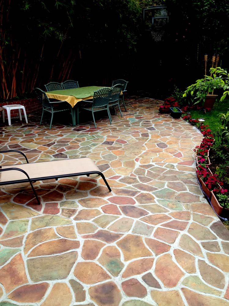 cheap patio paving ideas faux flagstone alternative