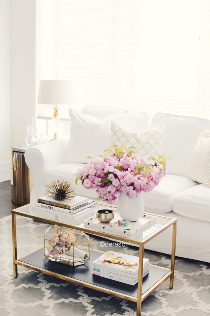 glass coffee table decorating ideas for large room