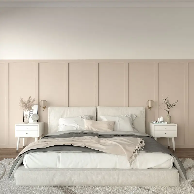 nude color combination in a bedroom