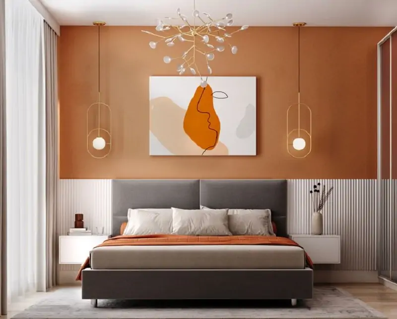 terracota color for the guest bedroom