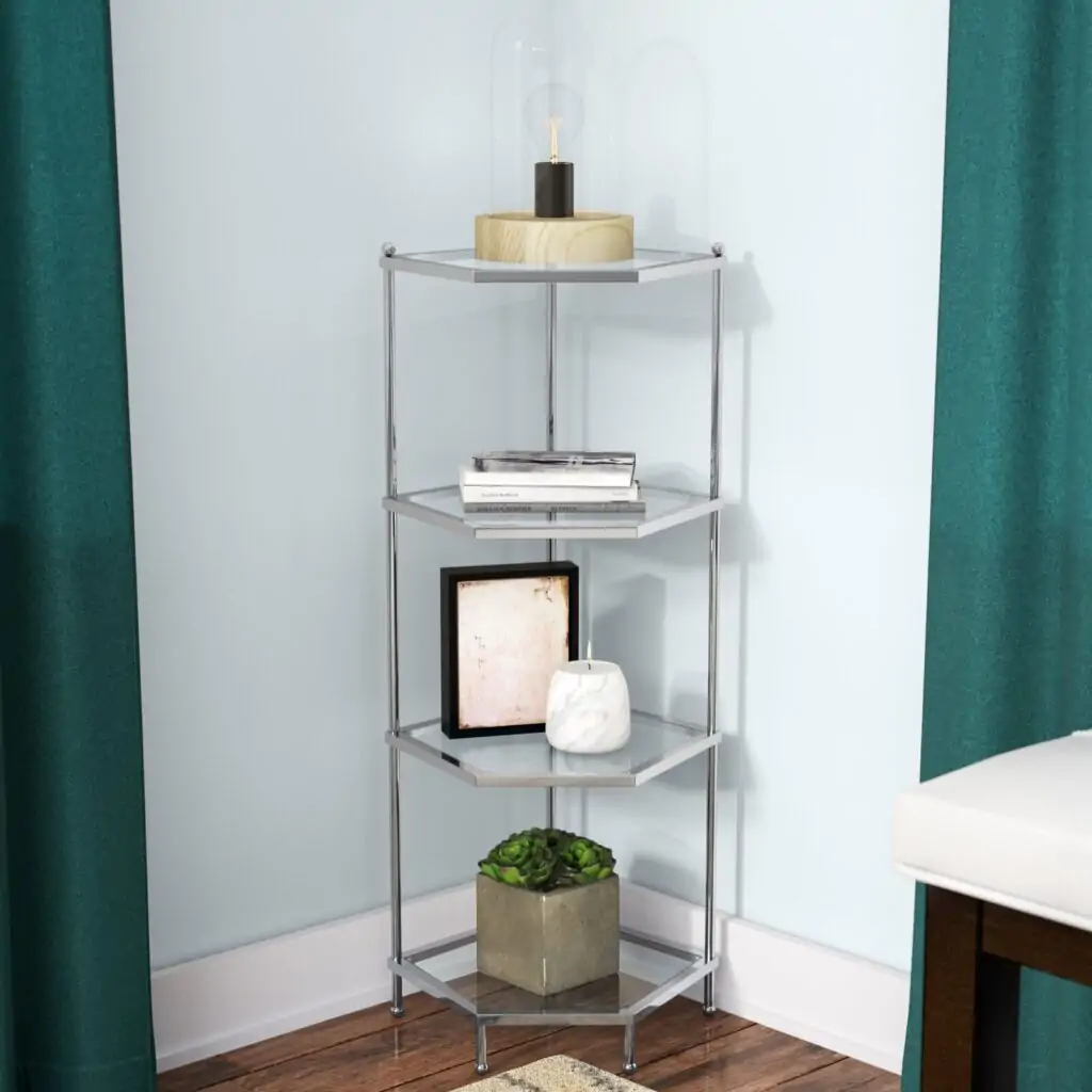 Bedroom Glass Corner Shelf