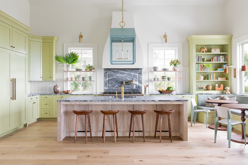 wooden seating ideas for the kitchen island