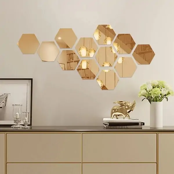 hexagonal bedroom wall decor stickers