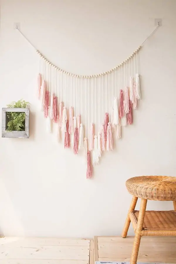 Pink Macrame Bedroom Wall Decor