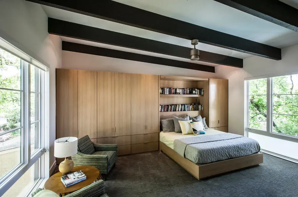 storage wall idea for master bedroom