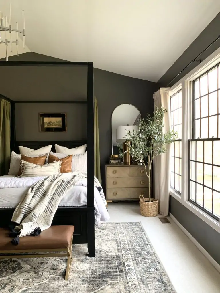 black accents in master bedroom design
