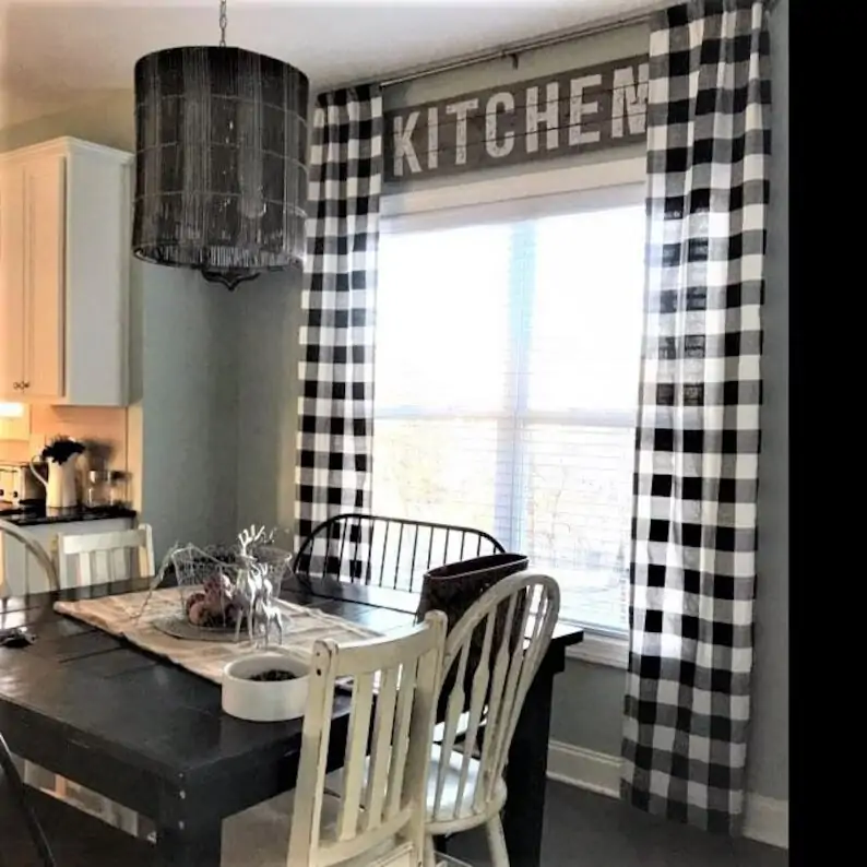 Create a dramatic light effect with checkered curtains