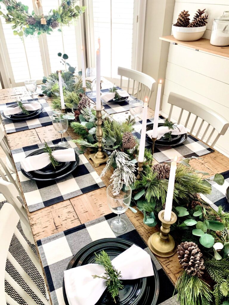 dining room table decor for christmas