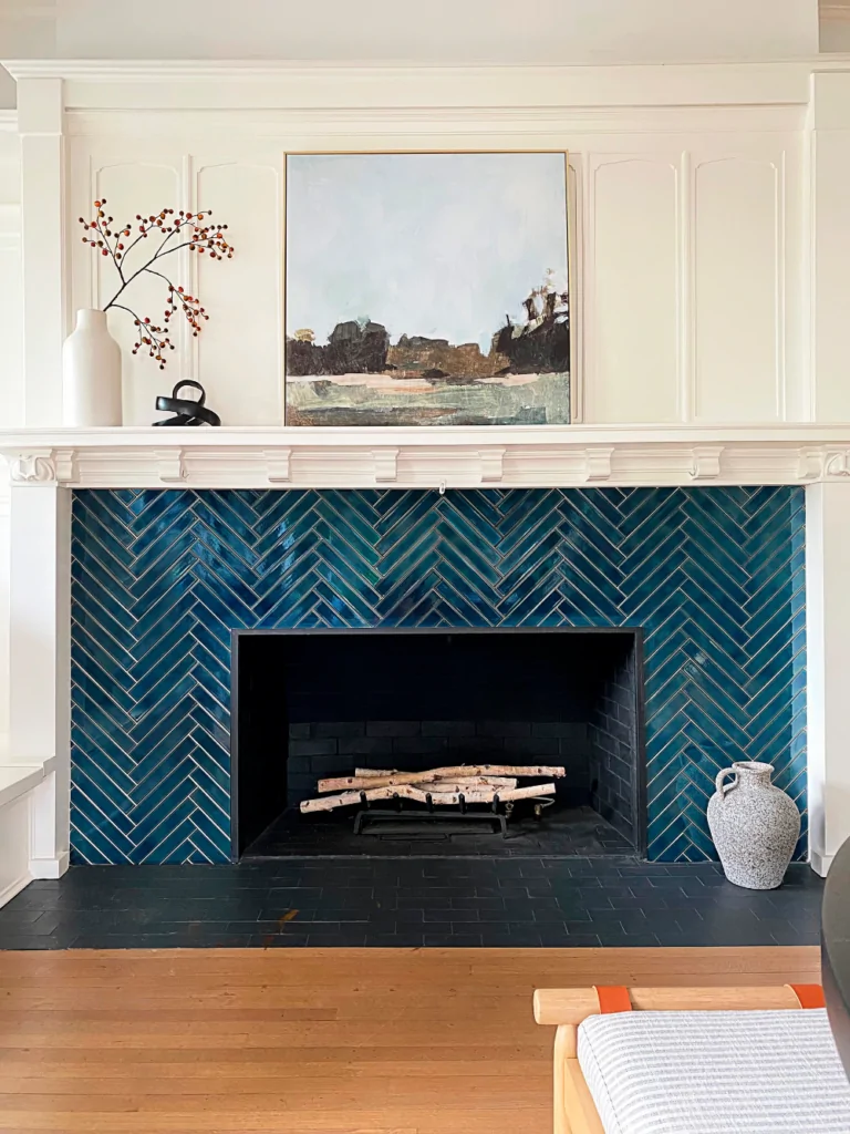tile ideas for the fireplace surround