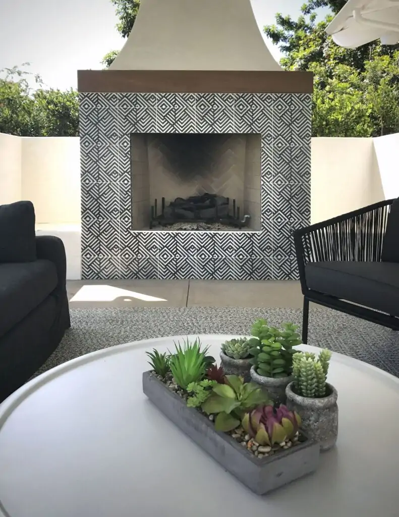 tile design for your outdoor fireplace