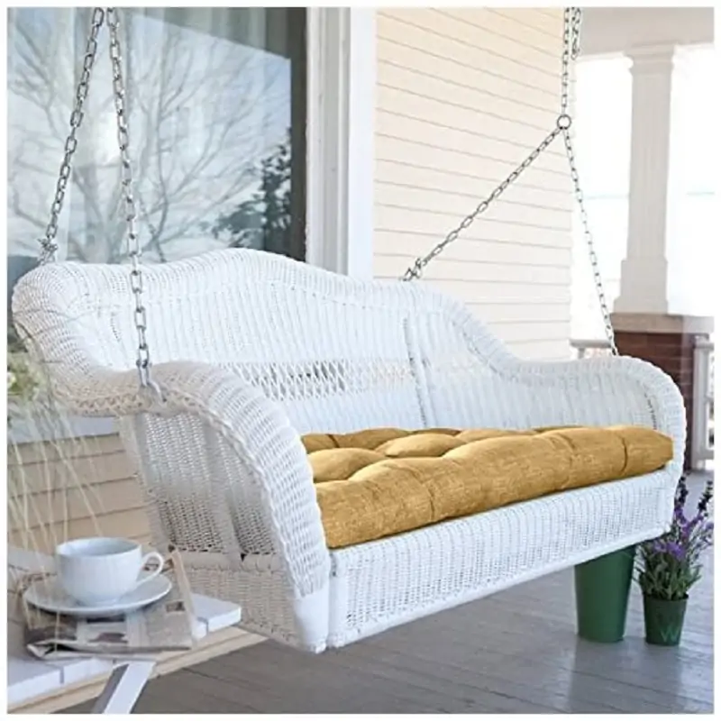 wicker daybed swing on front porch