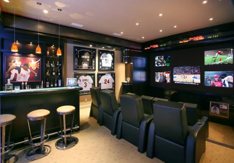 a man cave for sport lovers