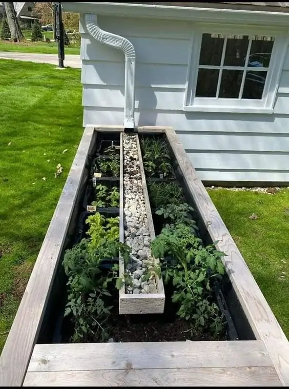 gutter drain ideas planter system