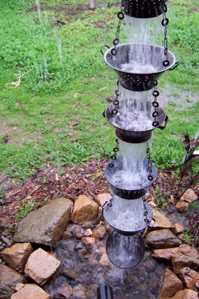 gutter drain ideas rain chain