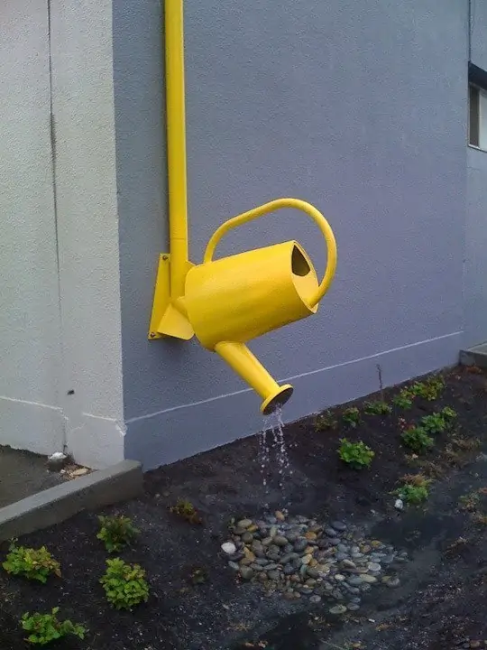 gutter drain ideas repurposed watering can