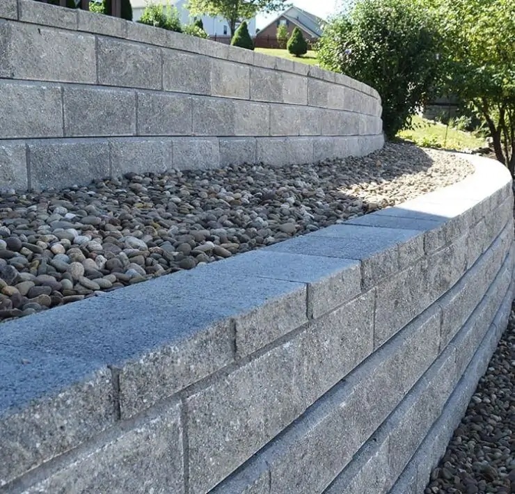 retaining wall on slope