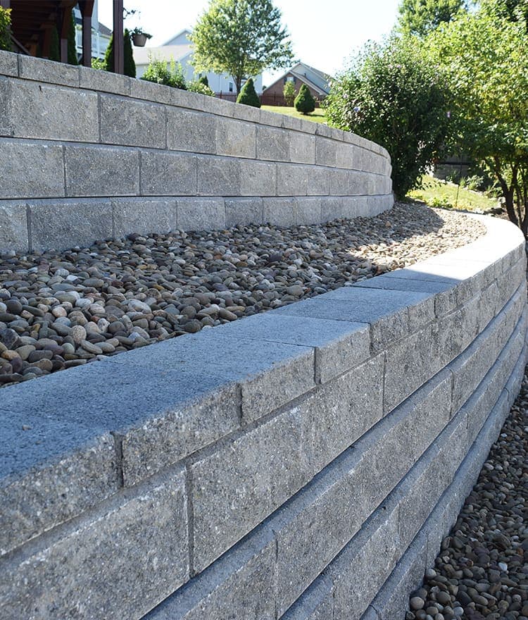 retaining wall on slope