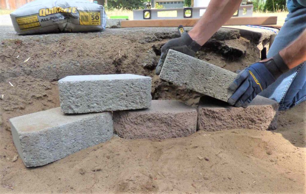 concrete blocks for retaining wall