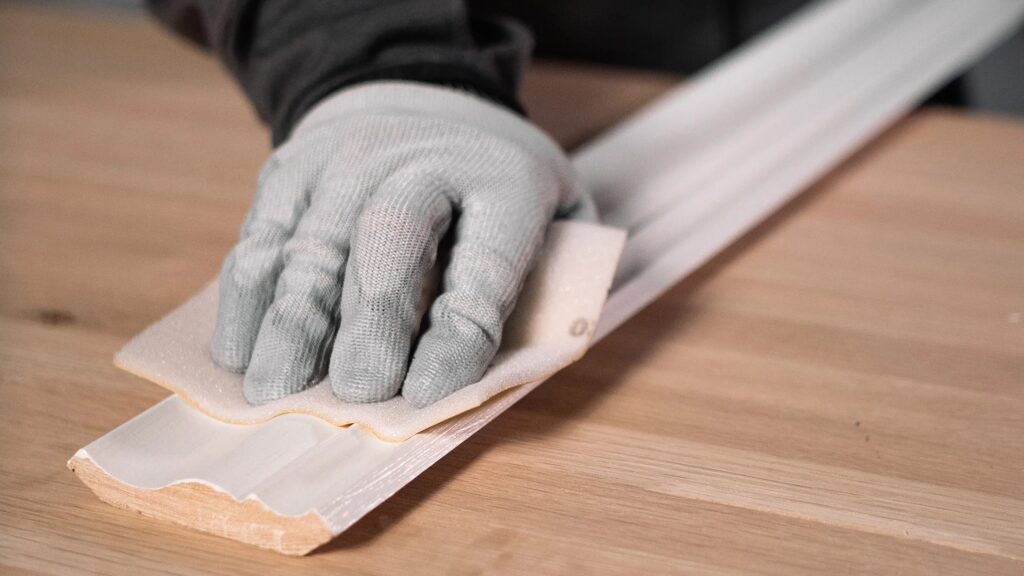 sanding baseboards