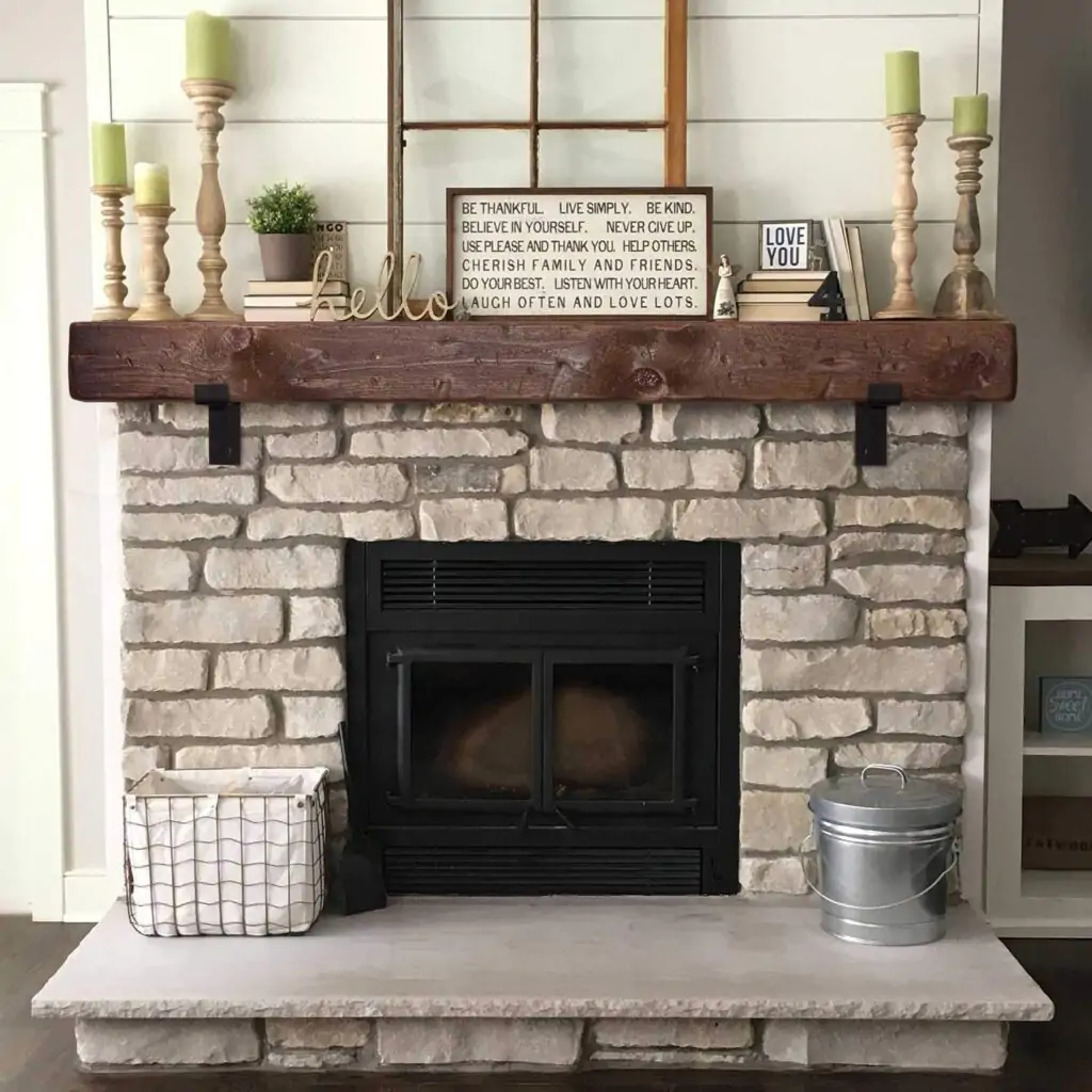 paint brick fireplace mantel