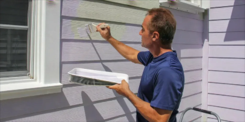 Vinyl siding first coat