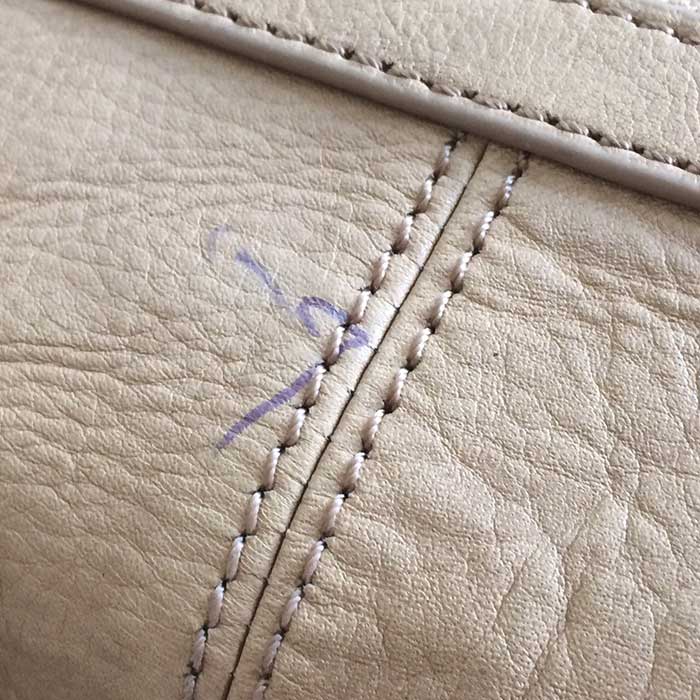 ink stain on leather
