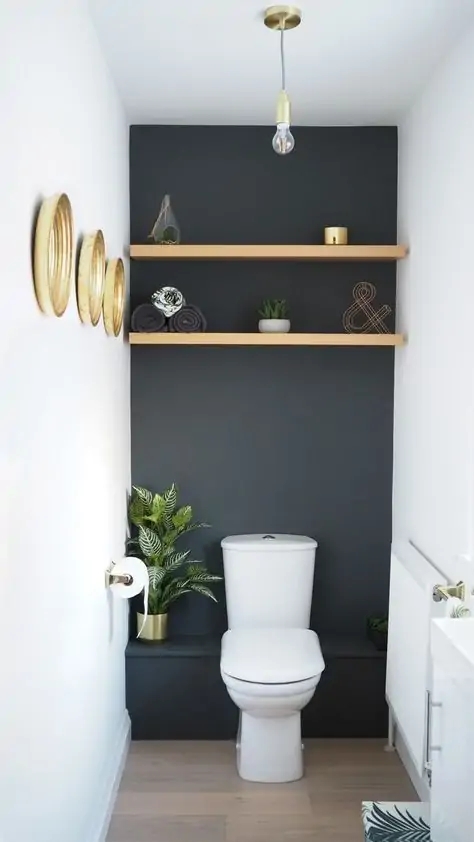 ideas bathroom colors black accent wall