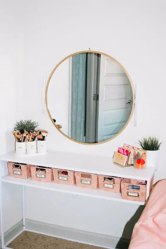 small vanity with storage