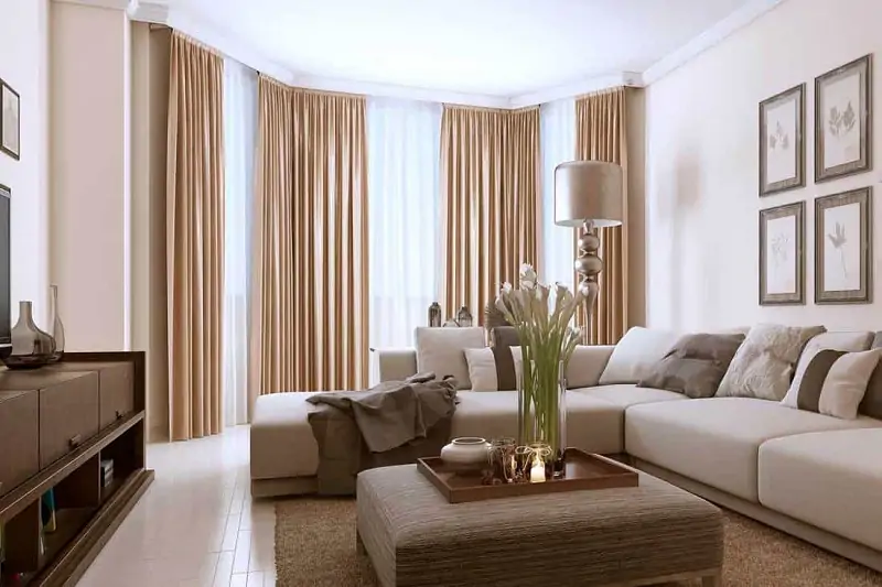 neutral colors for living room curtain