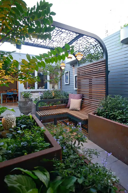 elaborate small patio