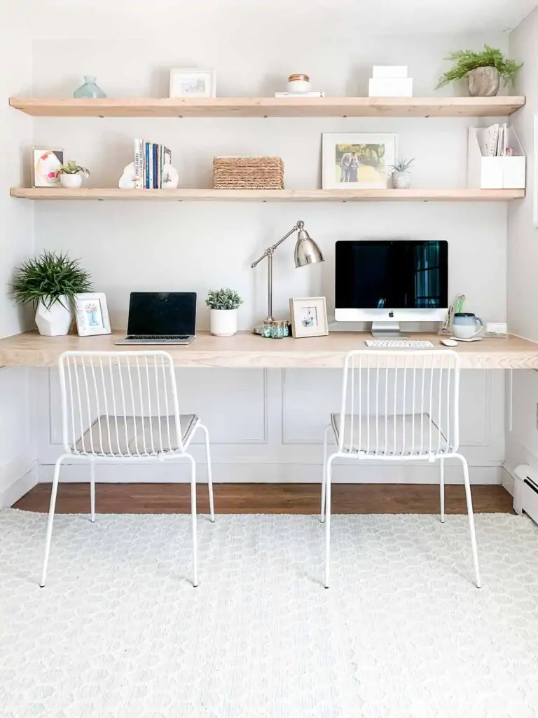 diy floating desk office nook